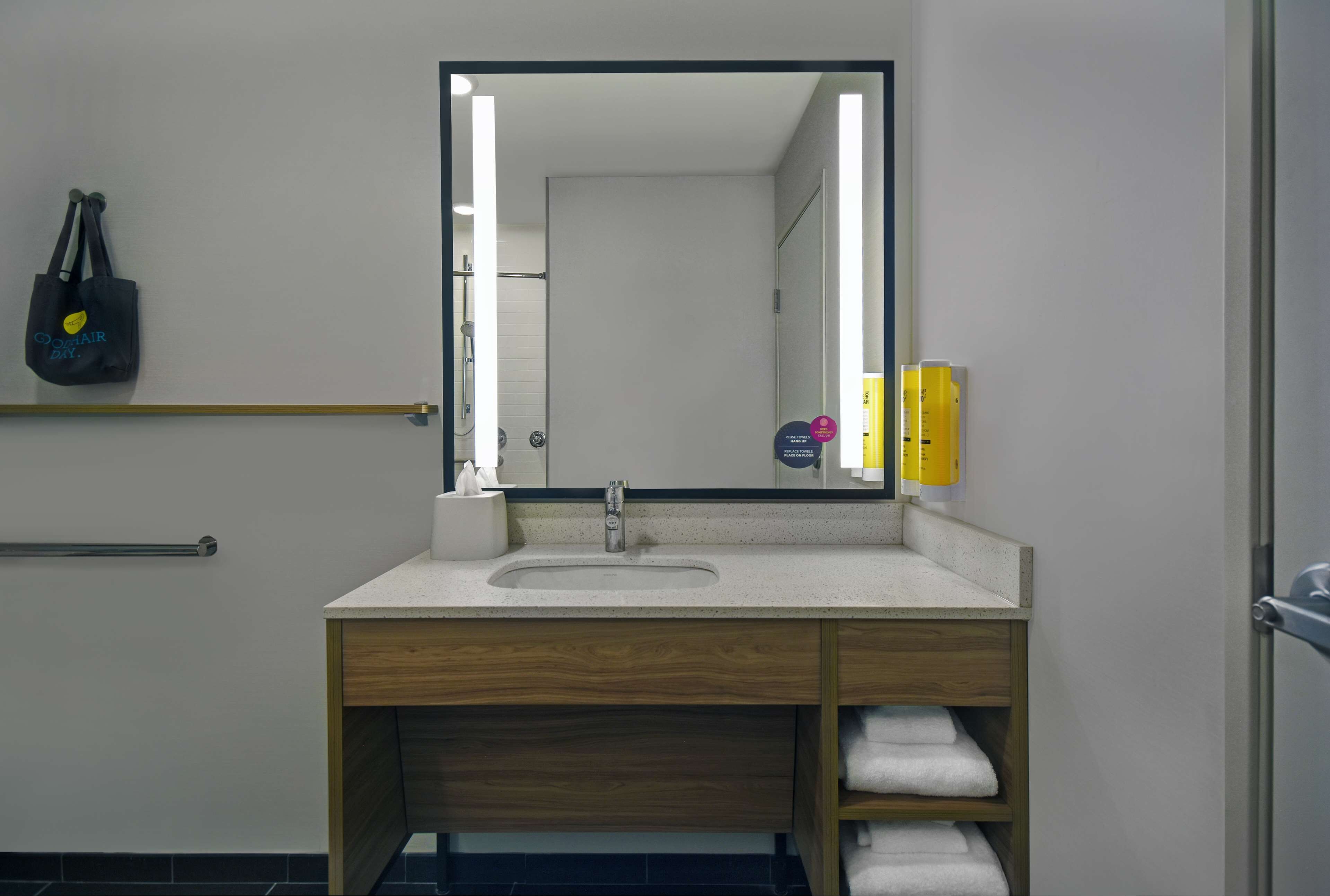 free toiletries, hair dryer, towels, soap