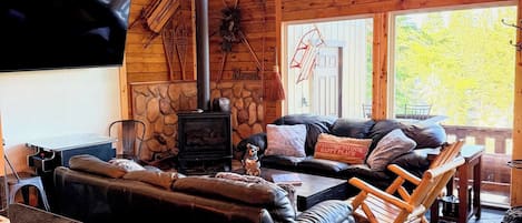 Smart TV, chimenea, videojuegos y reproductor de DVD