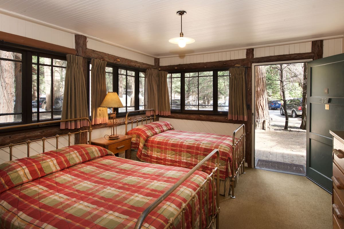 cabin with private bath | bed sheets