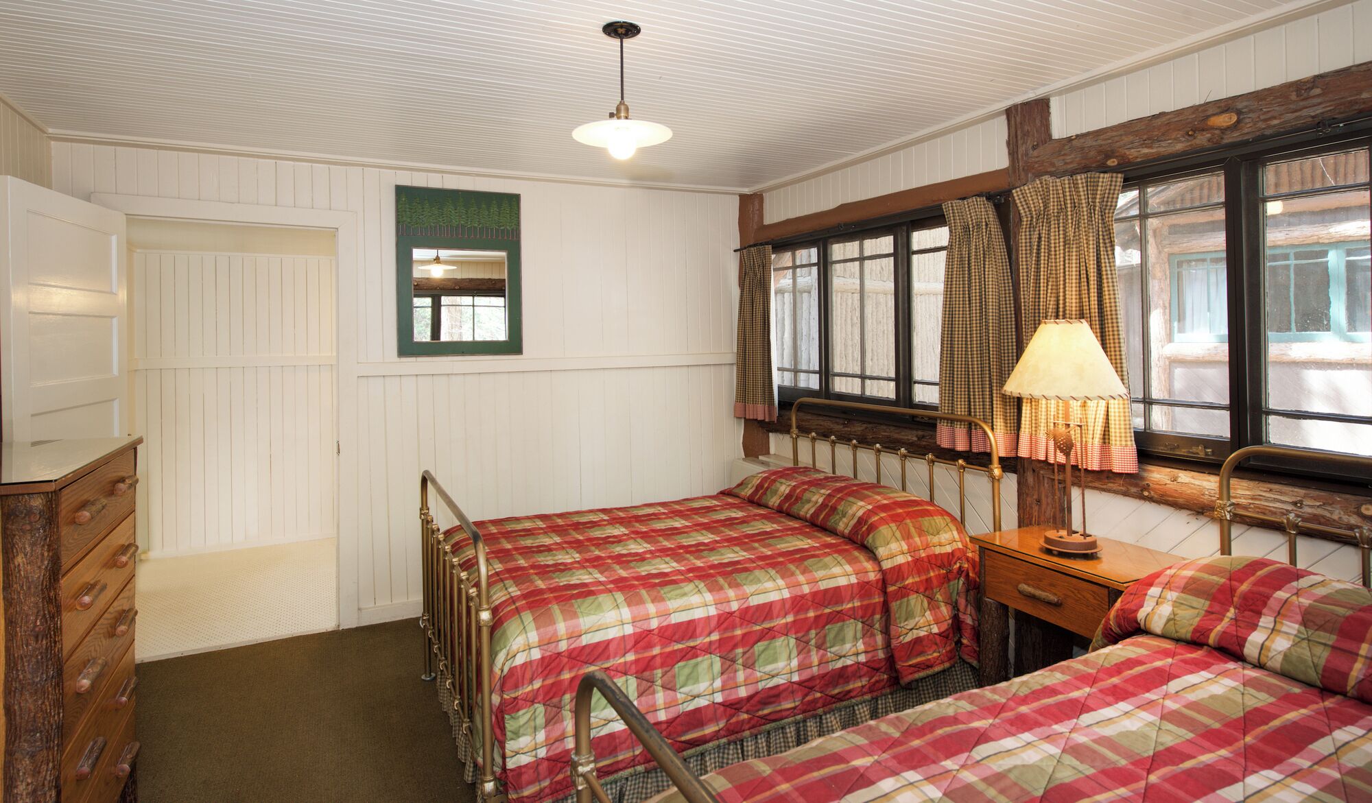 cabin with private bath | bed sheets