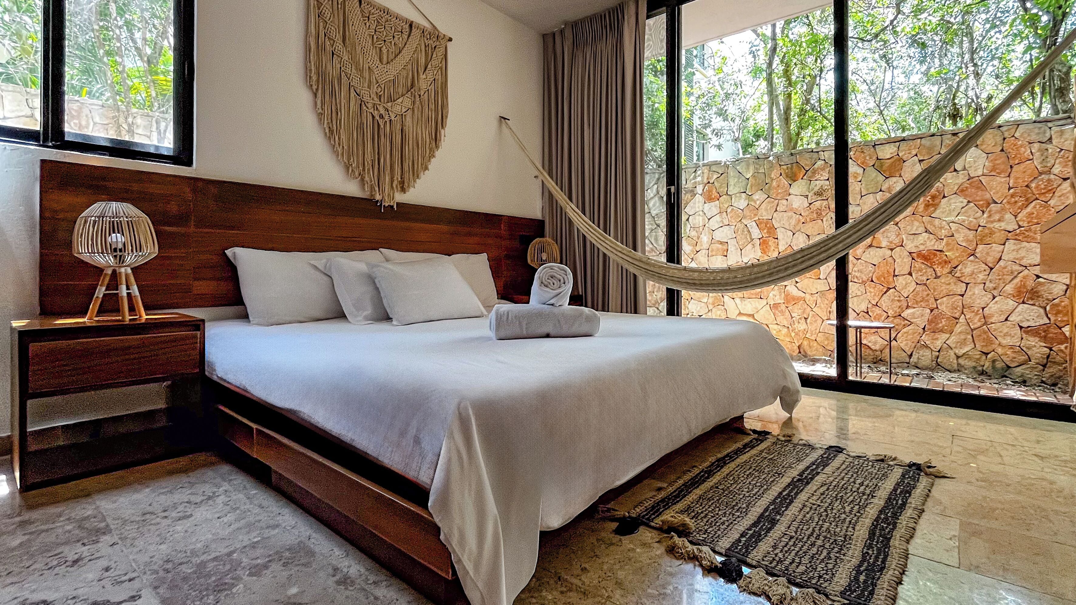 luxury apartment (deck garden apartment w/ private pool) | 3 bedrooms, in-room safe, iron/ironing board, bed sheets