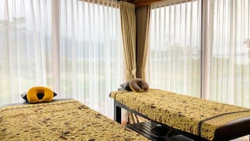 Salas de tratamiento para parejas, tratamientos corporales, aromaterapia