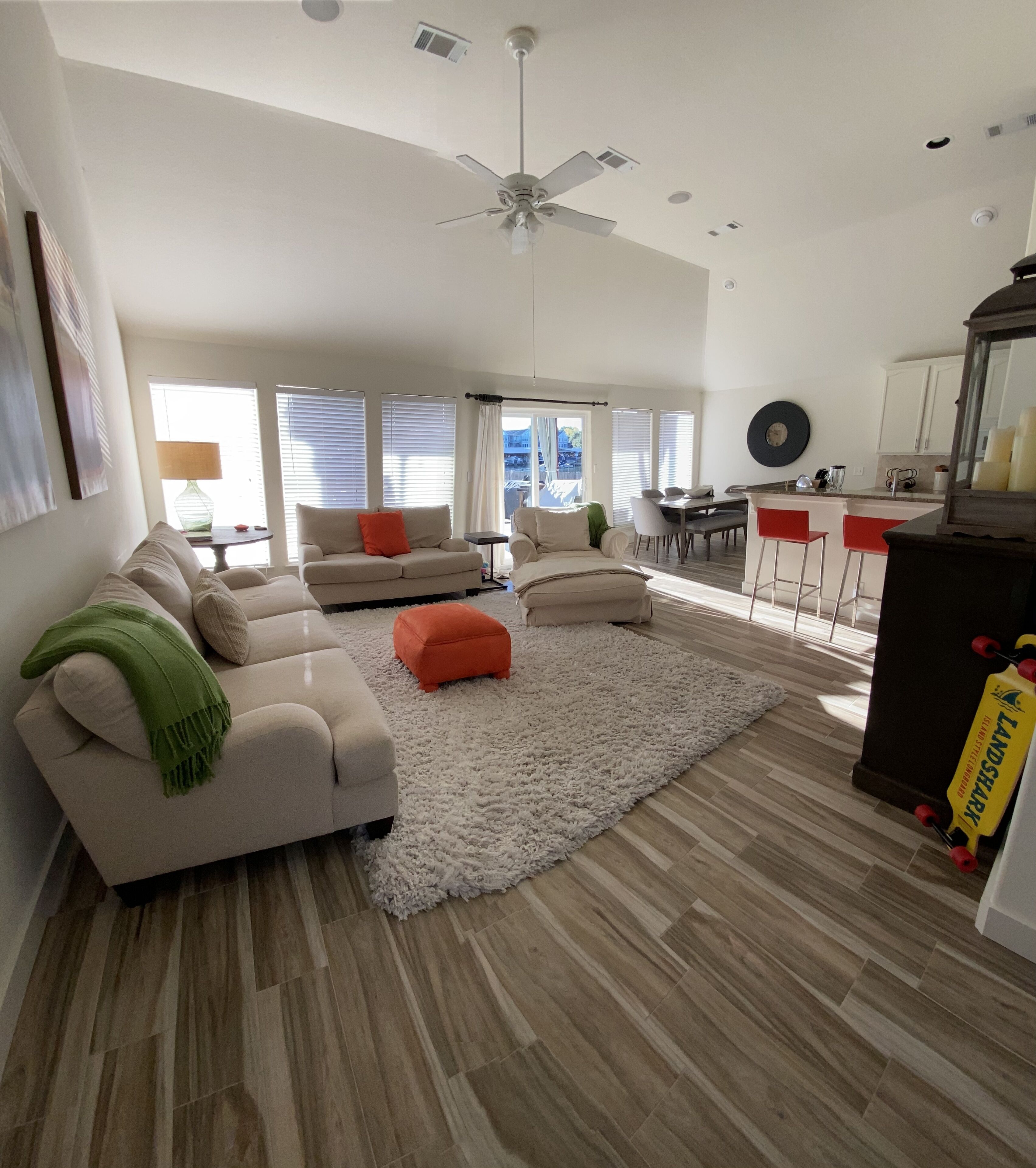 Waterfront Home with pool Surrounded by Palm Trees