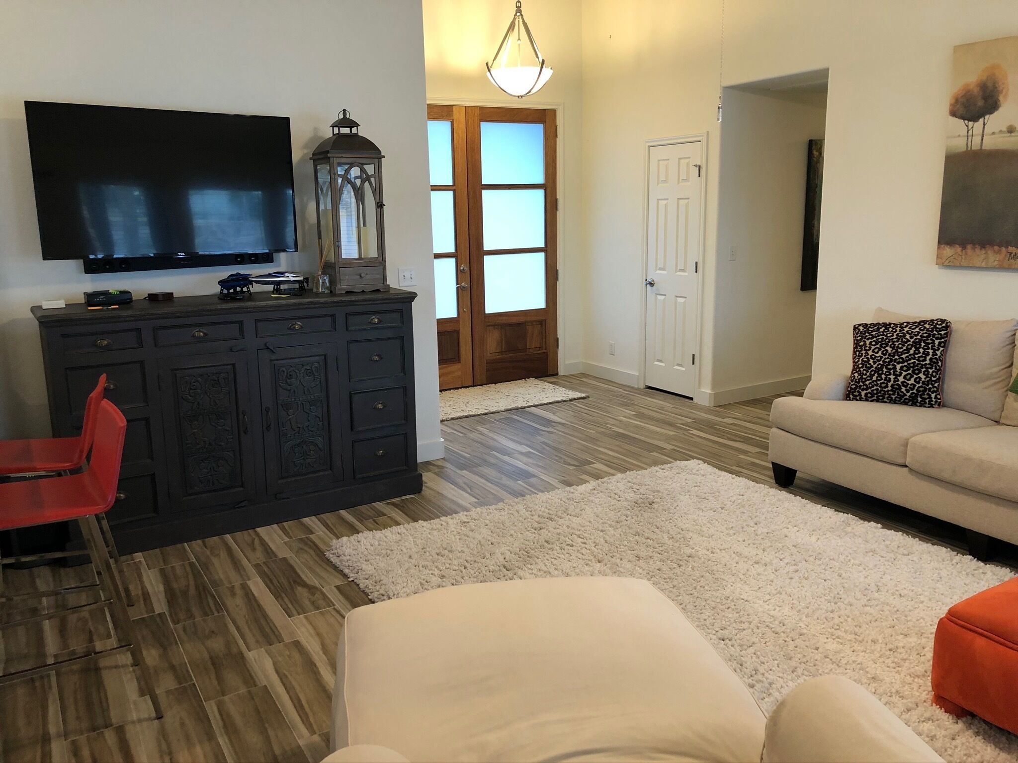 Waterfront Home with pool Surrounded by Palm Trees