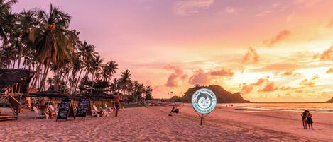 Private beach, white sand