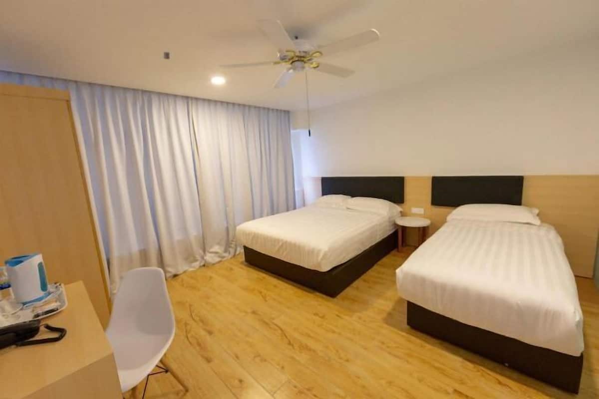 Desk, blackout curtains, iron/ironing board, free WiFi