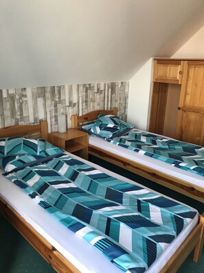 Blackout curtains, bed sheets