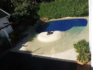 Outdoor pool, pool loungers