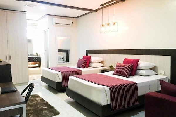 Desk, free WiFi, bed sheets