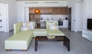 Villa, 2 Bedrooms, Private Pool, Sea View | Living area | Flat-screen TV