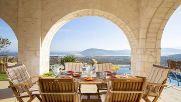 Luxury Villa, 3 Bedrooms, Private Pool, Sea View | Terrace/patio