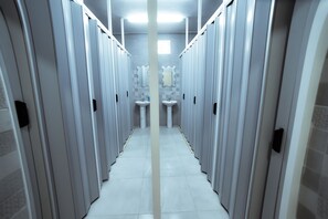 Shower, free toiletries, hair dryer, slippers