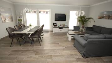 Family House (inkl. Endreinigung EUR 164) | Living area | Flat-screen TV