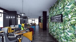 Café da manhã com buffet grátis todos os dias