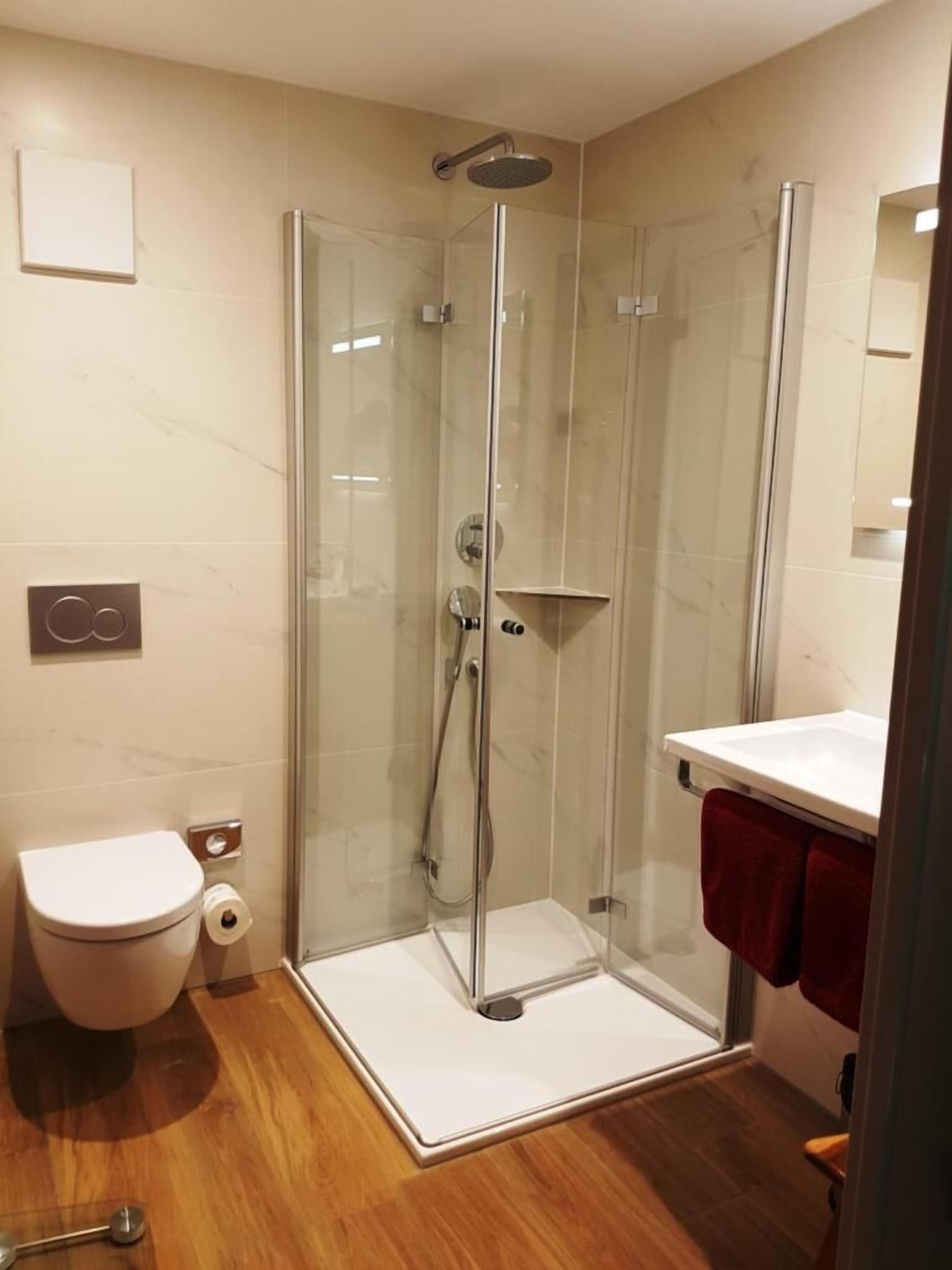 free toiletries, hair dryer, slippers, towels