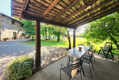 Lama Piana 2 cottages let together in price. Private pool. Walk to river. WIFI