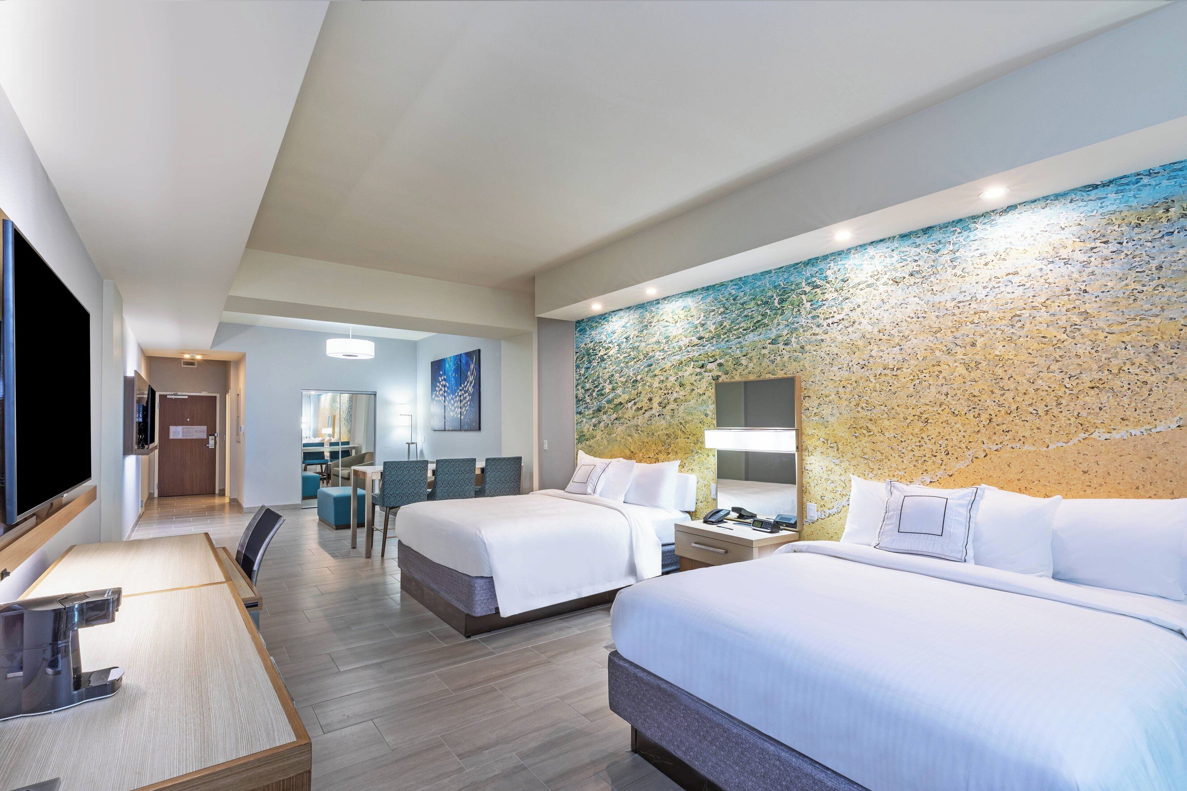 1 bedroom, desk, laptop workspace, iron/ironing board