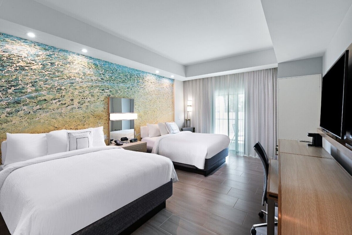 1 bedroom, desk, laptop workspace, iron/ironing board