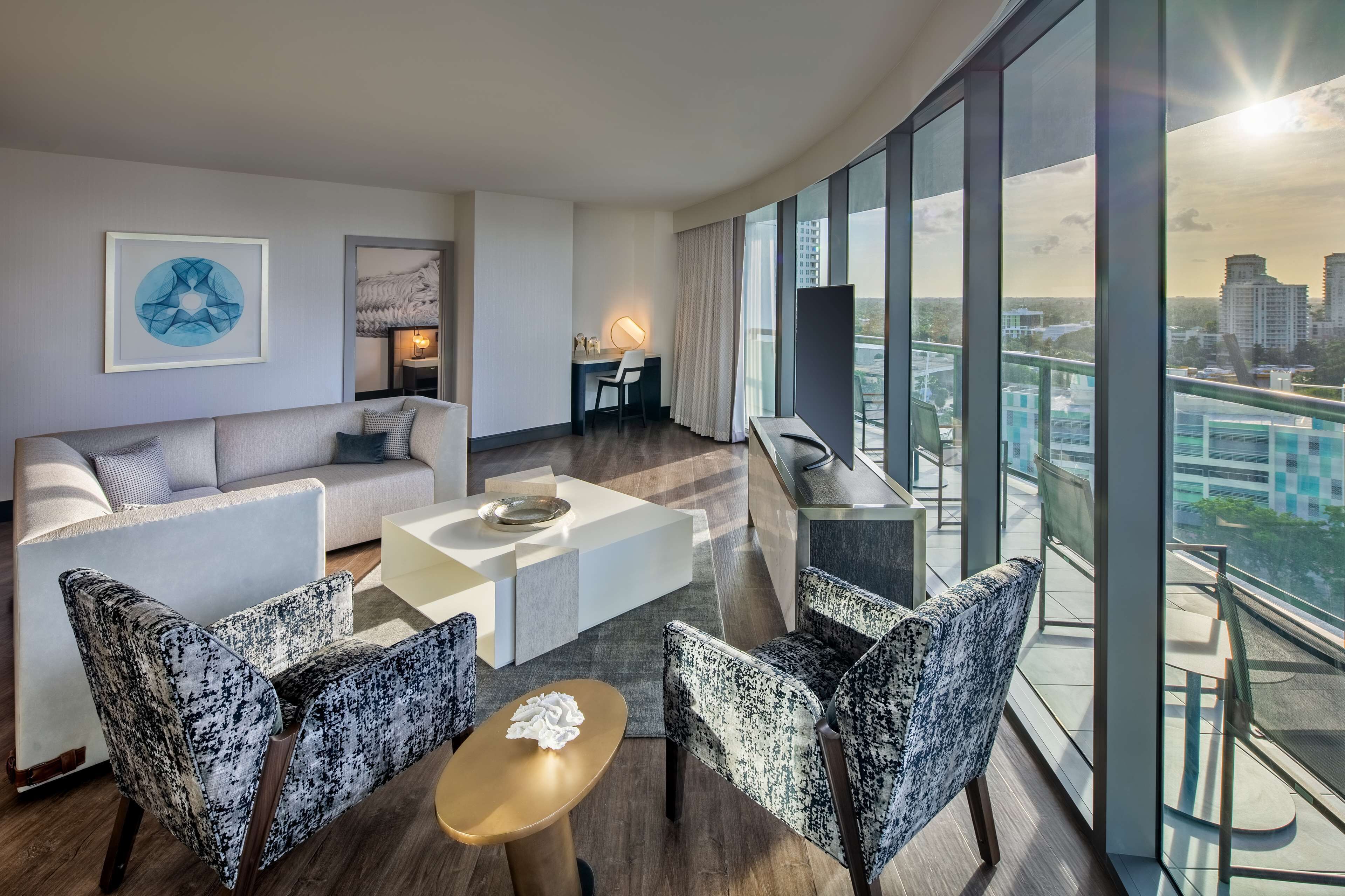 In-room safe, desk, laptop workspace, blackout drapes