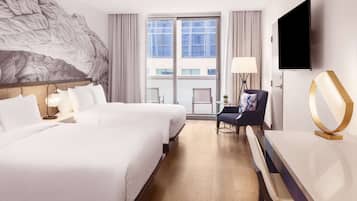 Room, 2 Queen Beds, Accessible, Bathtub | 1 bedroom, in-room safe, desk, laptop workspace