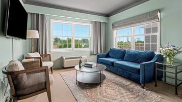 Suite, 1 habitación, Terraza, vista al puerto | Sábanas italianas Frette, ropa de cama de alta calidad y edredón