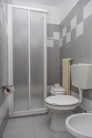 Chuveiro, produtos de toalete grátis, secador de cabelo, bidê