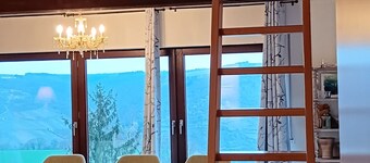 Stor leilighet med drømmeutsikt og terrasse for 4-9 P på Rheinhöhe