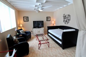 TV, DVD player, stereo