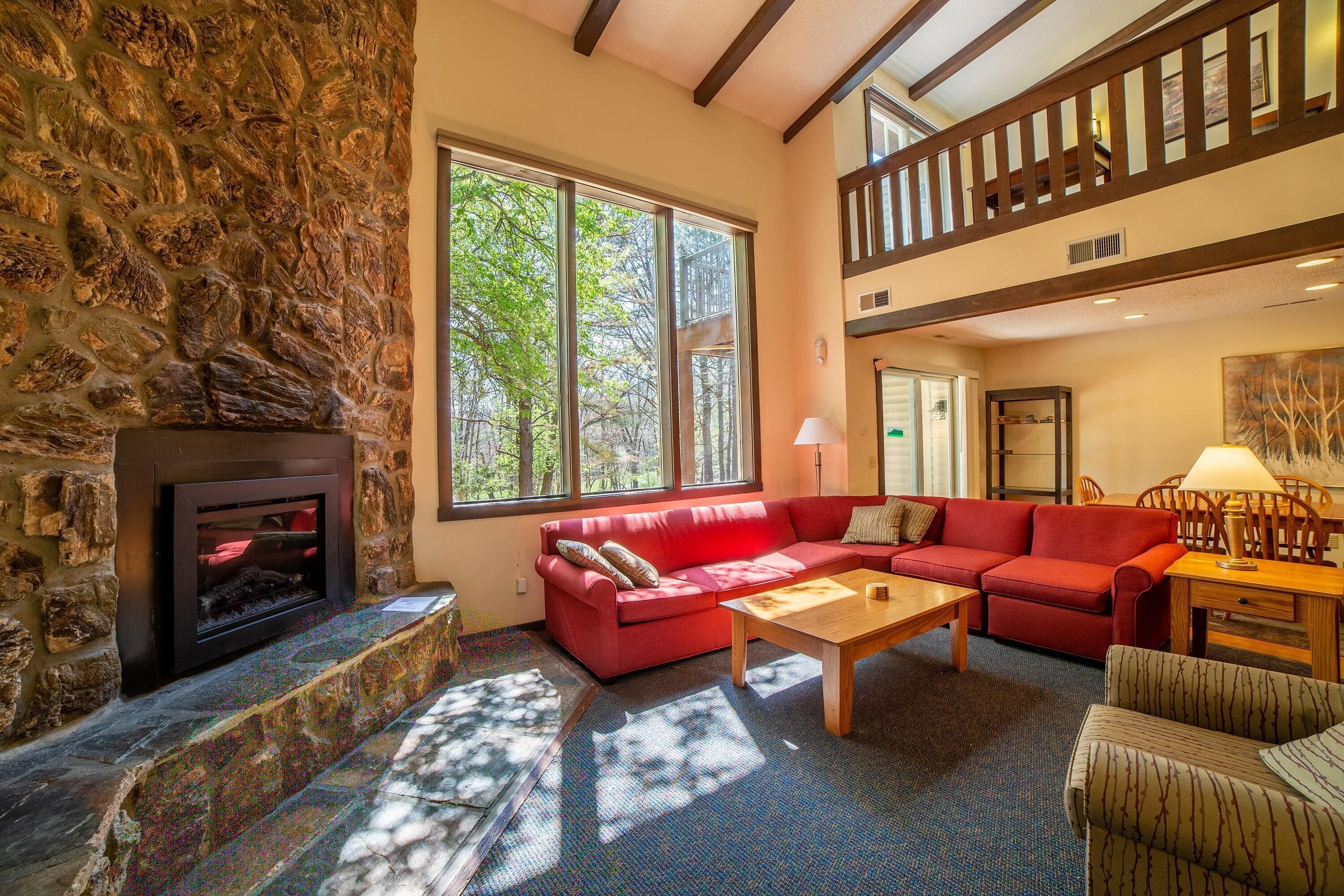 Townhome, 2 Bedrooms | Living room | Fireplace