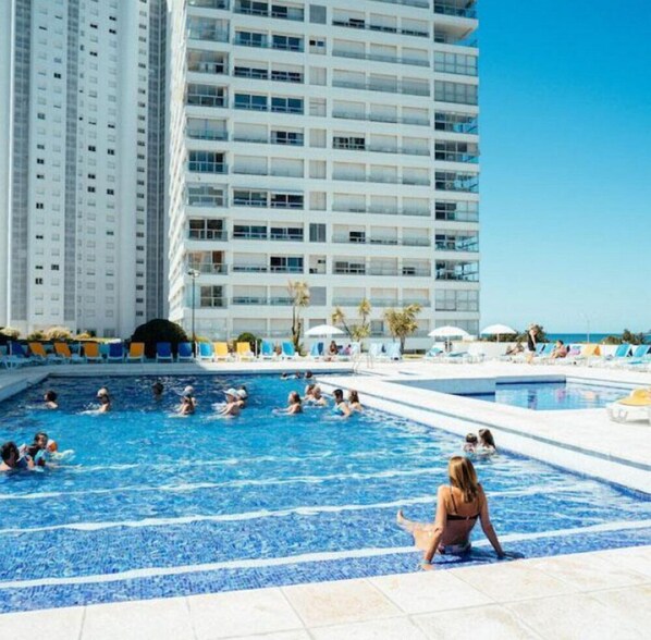 Indoor pool, 2 outdoor pools, open 9:00 AM to 9:00 PM, pool loungers