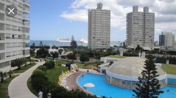 Indoor pool, 2 outdoor pools, open 9:00 AM to 9:00 PM, sun loungers