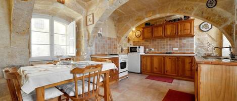 Fridge, microwave, oven, electric kettle