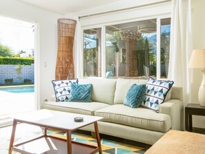 House, Multiple Beds (Canary Palms) | Living area | TV - Canary Palms (Palm Springs)