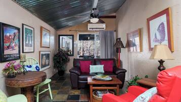 Smart TV, chimenea, reproductor de DVD y libros