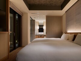 Quarto duplo executivo | Cofres nos quartos, Wi-Fi de cortesia, roupa de cama