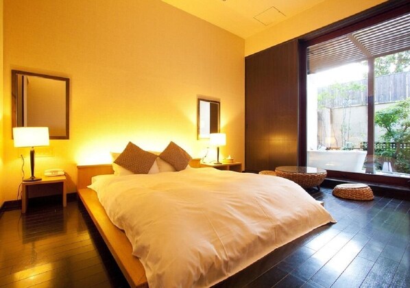 1 bedroom, free WiFi, bed sheets - 1 F Double room with open jacuzzi / Nara Nara (Nara)