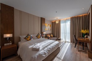 Studio, vue ville | Literie de qualité supérieure, coffres-forts dans les chambres