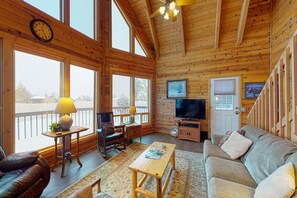 TV, DVD player, books