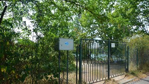 A gated area with a sign, surrounded by dense foliage. - Living in the countryside (Dresden)