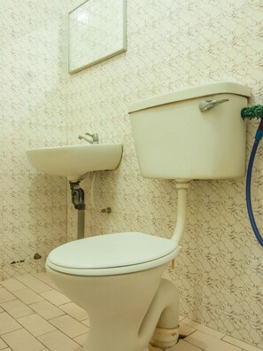 Shower, free toiletries, bidet, towels