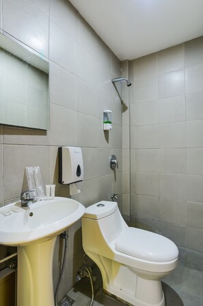 تجهيزات دش، مستلزمات مجانية للعناية الشخصية، مراحيض شطف، مناشف