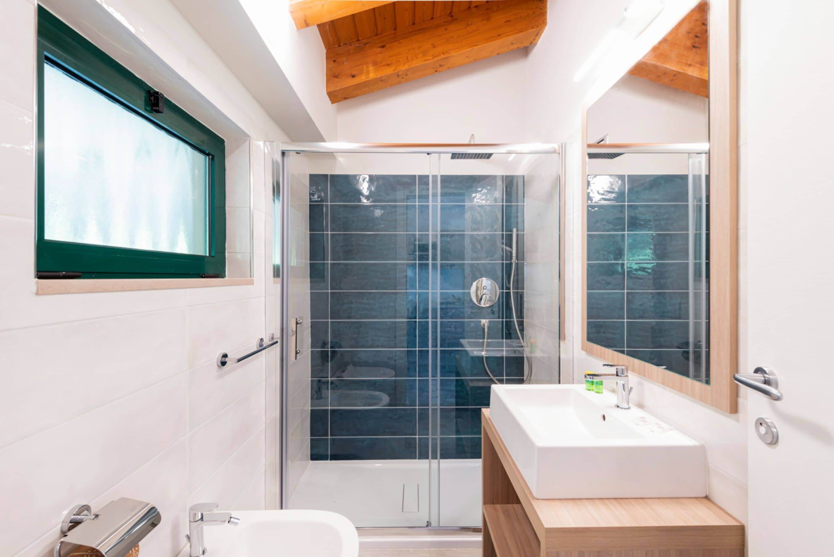 panoramic studio, balcony, lake view (pet friendly) | bathroom | shower, hair dryer, towels