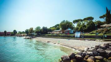 Private beach, black sand