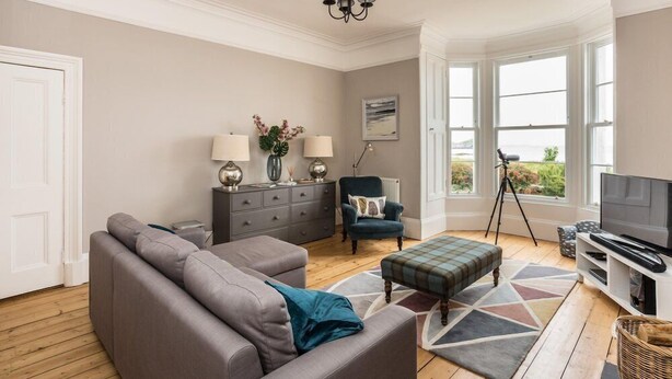 Apartment | Living area | Flat-screen TV, fireplace, DVD player - Lower Deck (North Berwick)
