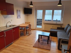 Studio (Nr. 205, incl. 25 EUR Cleaning Fee) | Private kitchenette | Fridge, stovetop, coffee/tea maker, electric kettle - Auf dem Berg (Medebach)