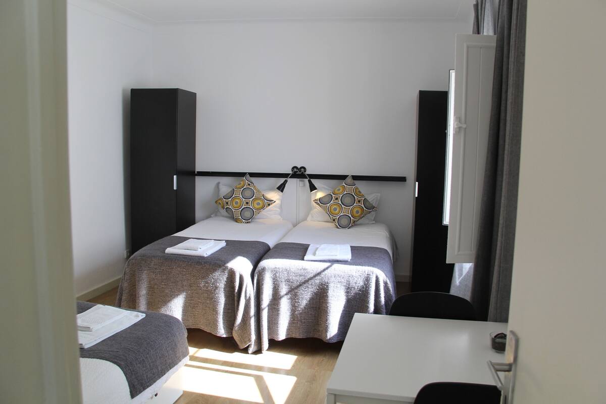 Desk, free WiFi, bed sheets