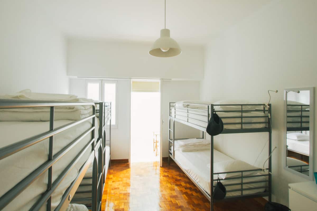 Basic Shared Dormitory, Men only, Shared Bathroom (1 Bed in 6 Bed Dorm) | In-room safe, WiFi (free), individually decorated, bed sheets
