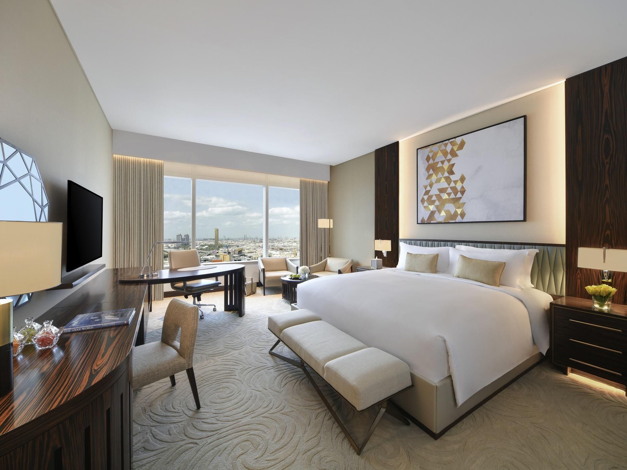 Habitación Deluxe, 1 cama King size | Ropa de cama de alta calidad y minibar 