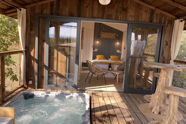 Cabane Romantique Cocooning Spa Privatif (Cabane Miel et coton) | Terrasse/Patio
