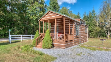 Panoramic Cabin, Private Bathroom, Mountain View (Raccoon Run) | Premium bedding, memory foam beds, individually decorated